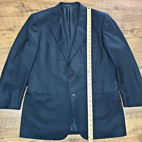 Ermenegildo Zegna Mens US 44 Black Wool2 Button Blazer Professional Lux Office